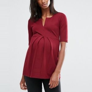 Isabella Oliver Maternity Pleat Neck Tunic Top